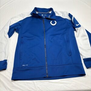 Nike Dri Fit Indianapolis Colts Blue Full Zip Up Track Jacket Sweatshirt Men’s M